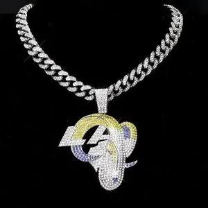 New 20" or 24" L.A. Rams Football Iced Chain Necklace